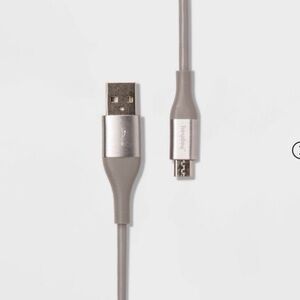 6' Micro-USB to USB-A Round Cable - heyday™ Cool Gray/Silver
